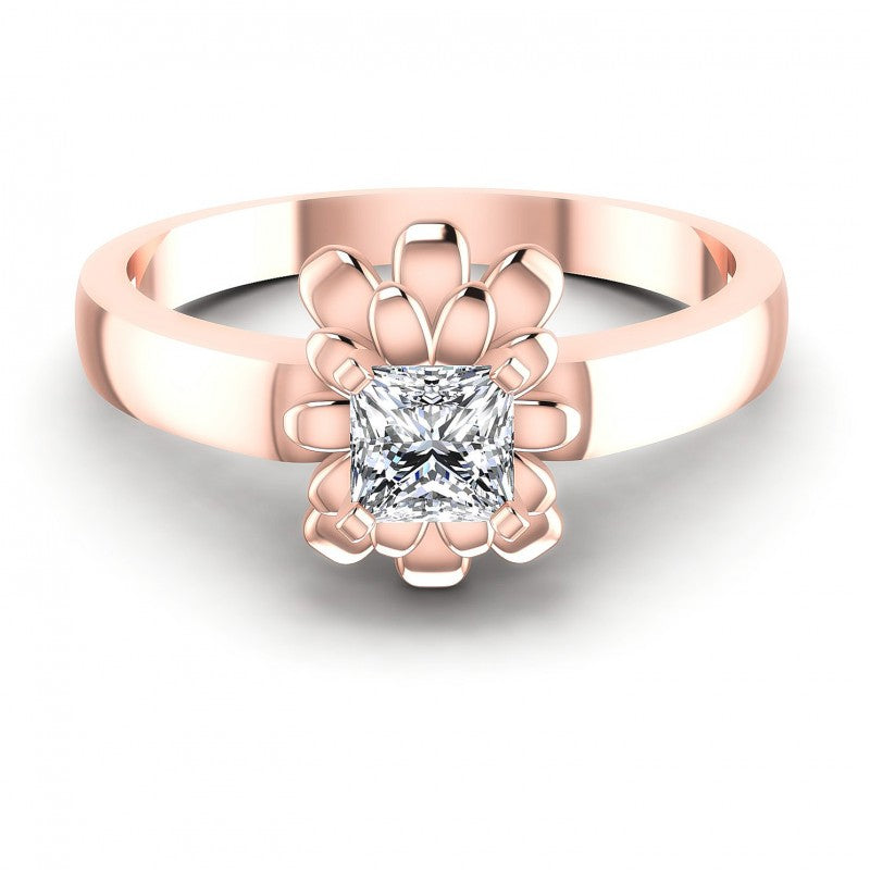 Princess Diamonds 0.35CT Solitaire Ring in 18KT Yellow Gold