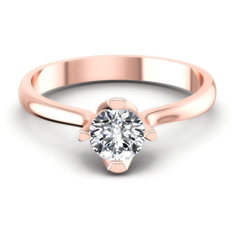 Round Diamonds 0.35CT Solitaire Ring in 18KT Yellow Gold
