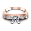 Princess and Round Diamonds 0.45CT Engagement Ring in 18KT Yellow Gold