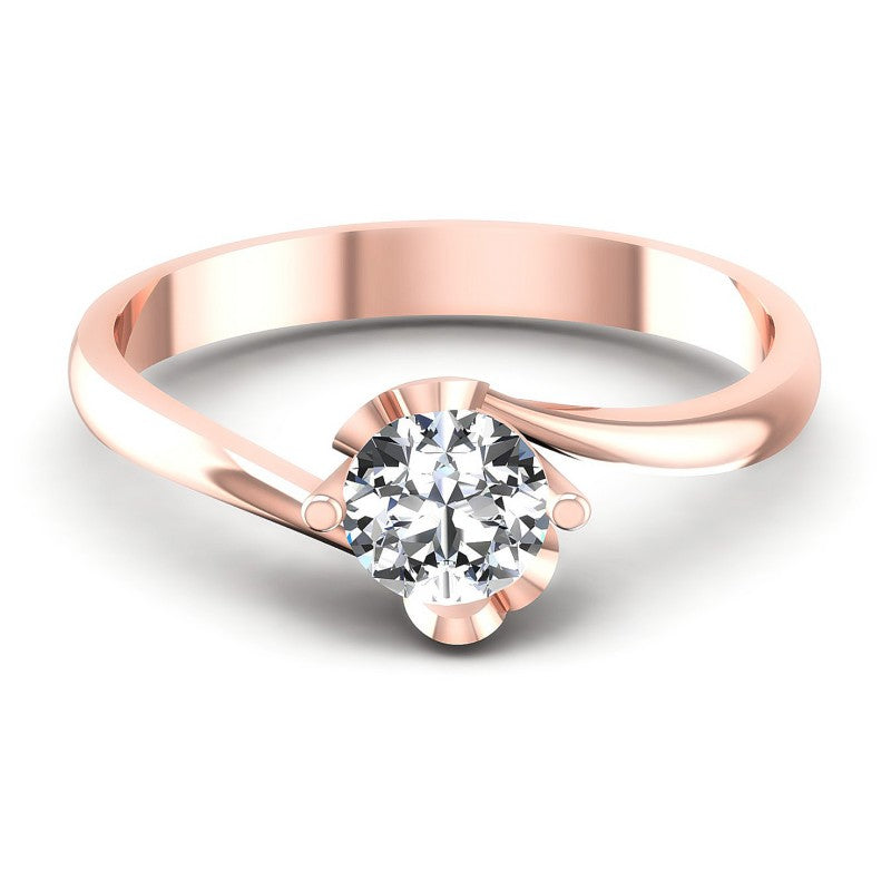 Round Diamonds 0.35CT Solitaire Ring in 18KT Yellow Gold