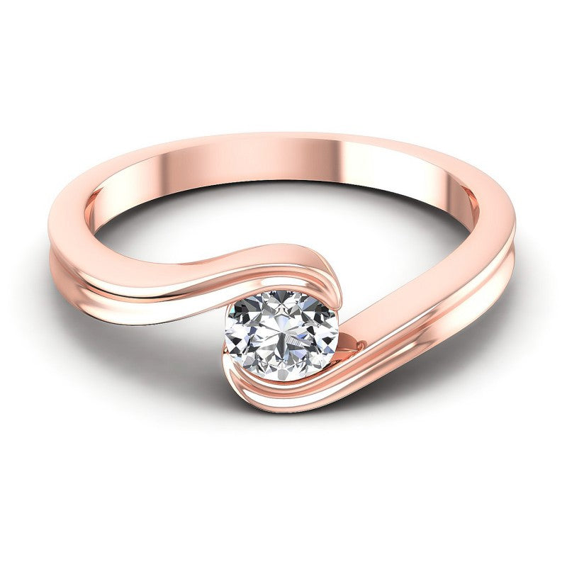 Round Diamonds 0.35CT Solitaire Ring in 18KT Yellow Gold