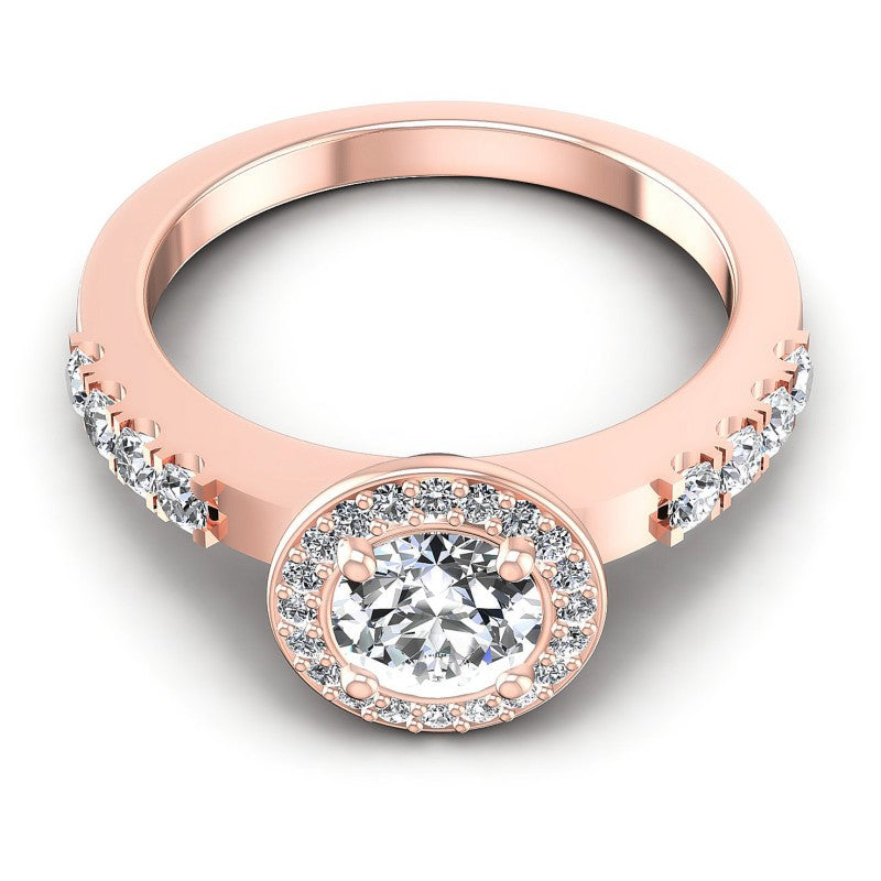 Round Diamonds 0.70CT Halo Ring in 18KT Yellow Gold