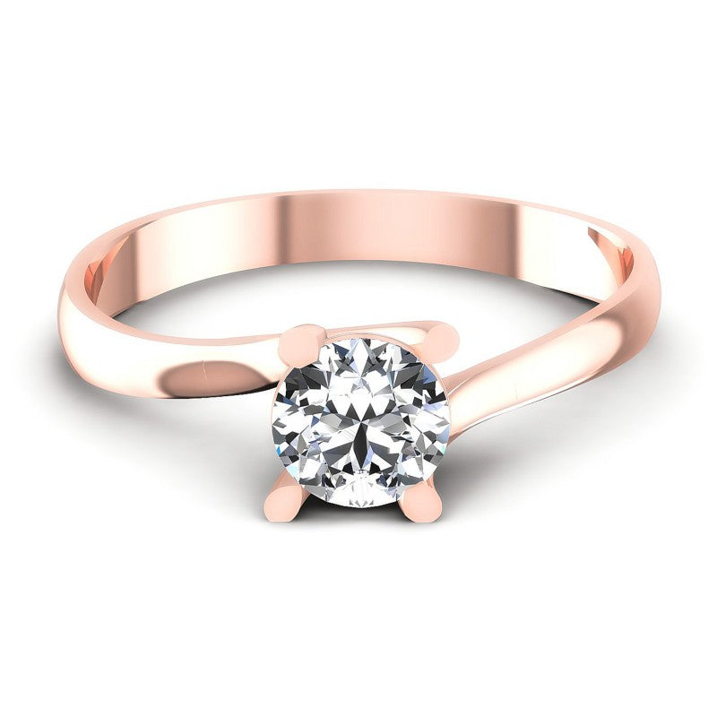 Round Diamonds 0.35CT Solitaire Ring in 18KT Yellow Gold