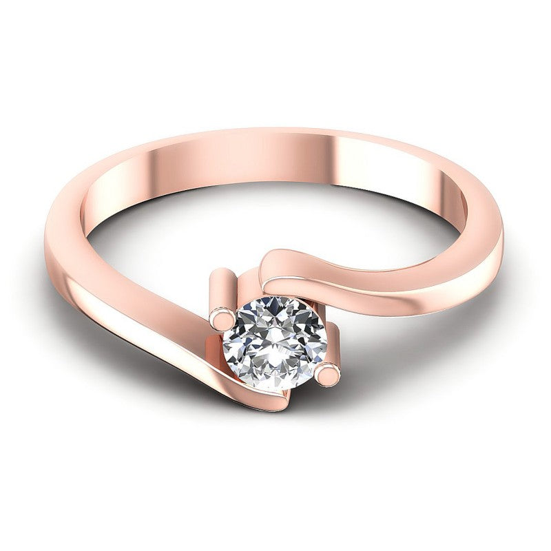 Round Diamonds 0.35CT Solitaire Ring in 18KT Yellow Gold