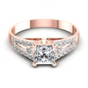 Princess and Round Diamonds 0.65CT Engagement Ring in 18KT Yellow Gold