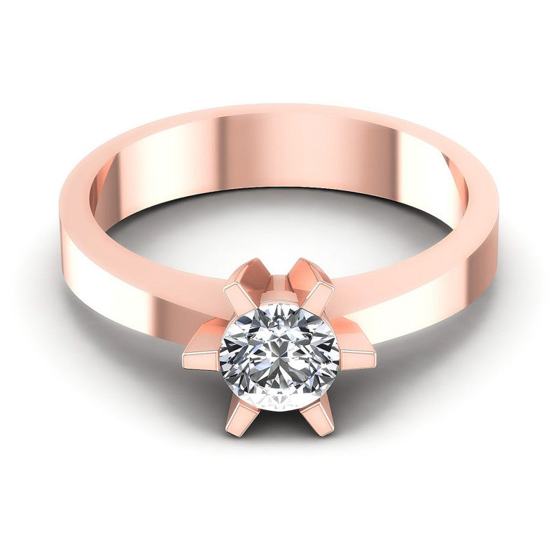 Round Diamonds 0.35CT Solitaire Ring in 18KT Yellow Gold