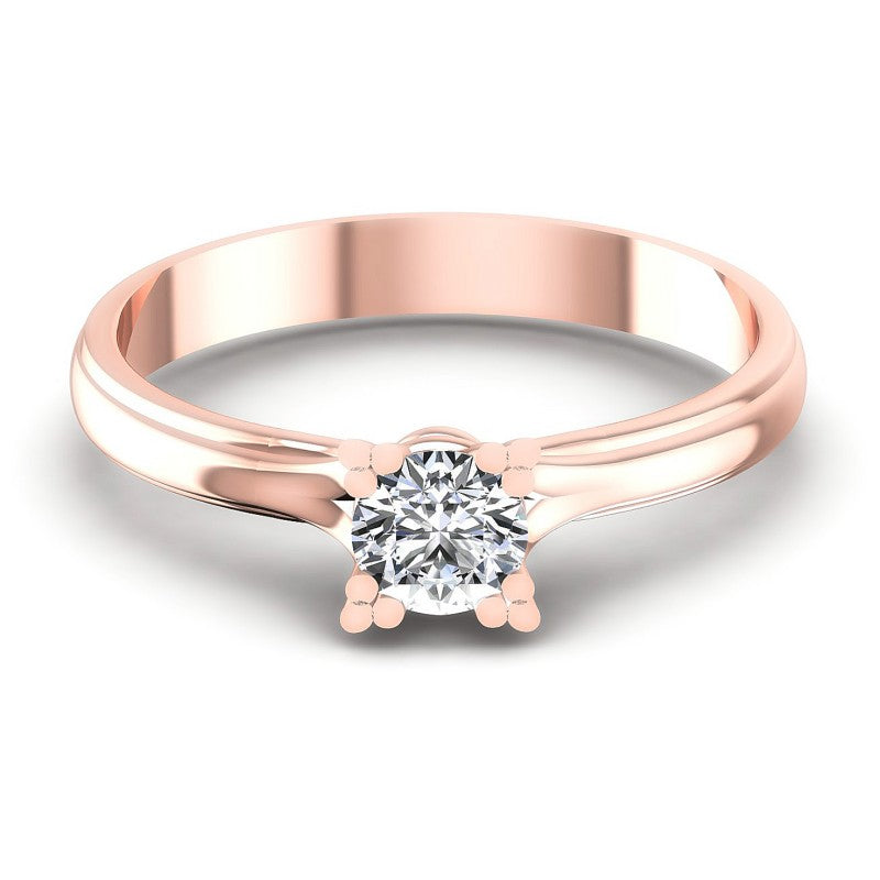 Round Diamonds 0.35CT Solitaire Ring in 18KT Yellow Gold
