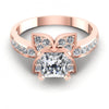 Princess and Round Diamonds 0.75CT Engagement Ring in 18KT Yellow Gold