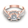 Princess and Round Diamonds 1.05CT Engagement Ring in 18KT Yellow Gold