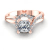 Princess and Round Diamonds 0.60CT Engagement Ring in 18KT Yellow Gold