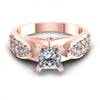 Princess and Round Diamonds 0.95CT Engagement Ring in 18KT Yellow Gold