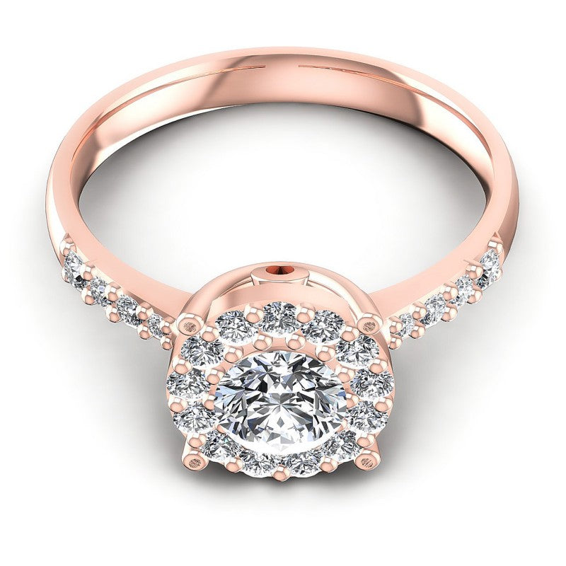 Round Diamonds 0.75CT Halo Ring in 18KT Yellow Gold