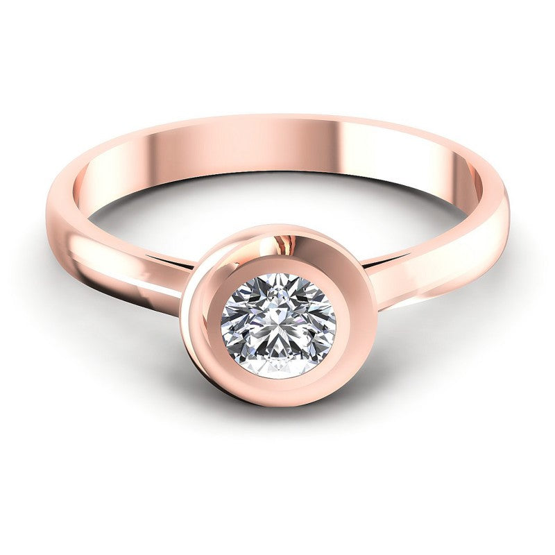 Round Diamonds 0.35CT Solitaire Ring in 18KT Yellow Gold