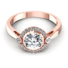 Round Diamonds 0.55CT Halo Ring in 18KT Yellow Gold