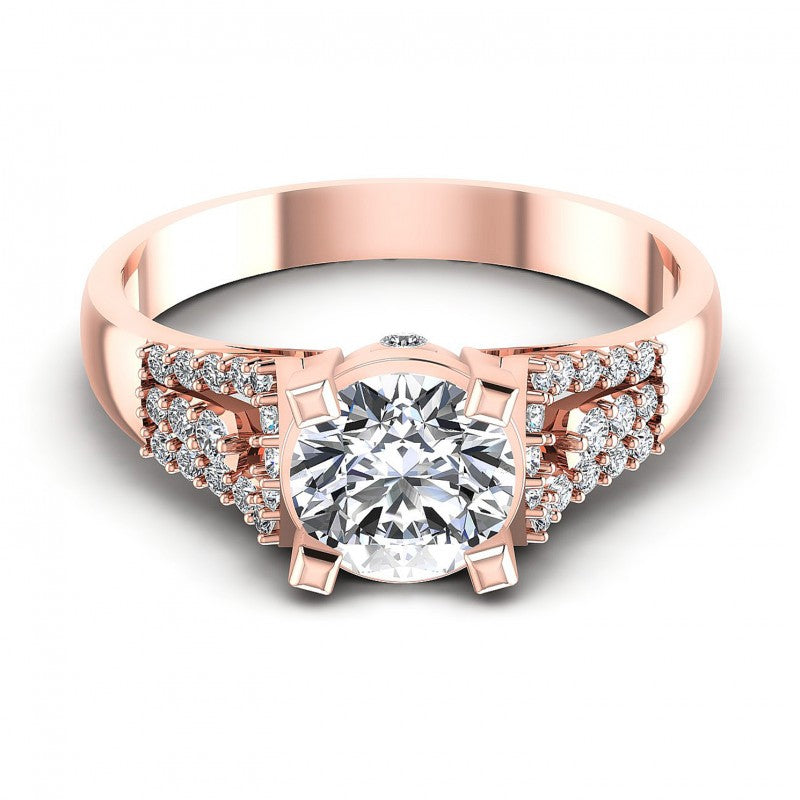 Round Diamonds 0.65CT Engagement Ring in 18KT Yellow Gold