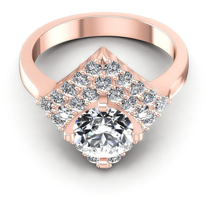 Round Diamonds 1.20CT Halo Ring in 18KT Yellow Gold