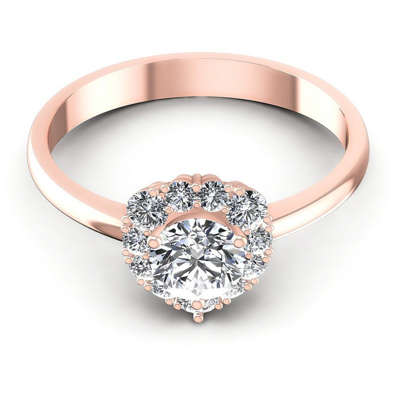 Round Diamonds 0.65CT Halo Ring in 18KT Yellow Gold