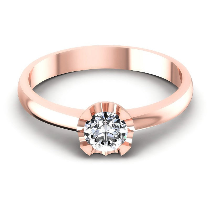 Round Diamonds 0.35CT Solitaire Ring in 18KT Yellow Gold