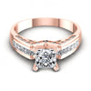 Princess and Round Diamonds 0.80CT Engagement Ring in 18KT Yellow Gold