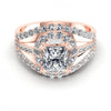Princess and Round Diamonds 1.15CT Engagement Ring in 18KT Yellow Gold