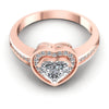 Round and Heart Diamonds 0.65CT Halo Ring in 18KT Yellow Gold