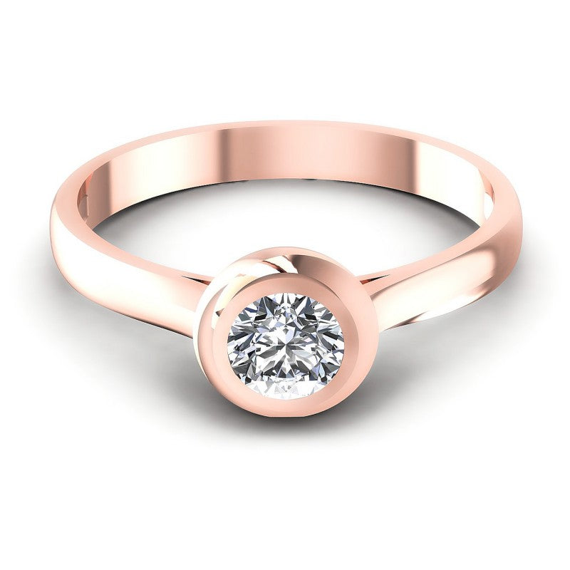 Round Diamonds 0.35CT Solitaire Ring in 18KT Yellow Gold