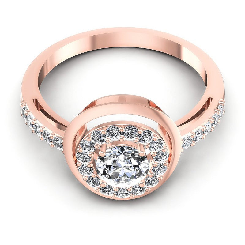 Round Diamonds 0.70CT Halo Ring in 18KT Yellow Gold
