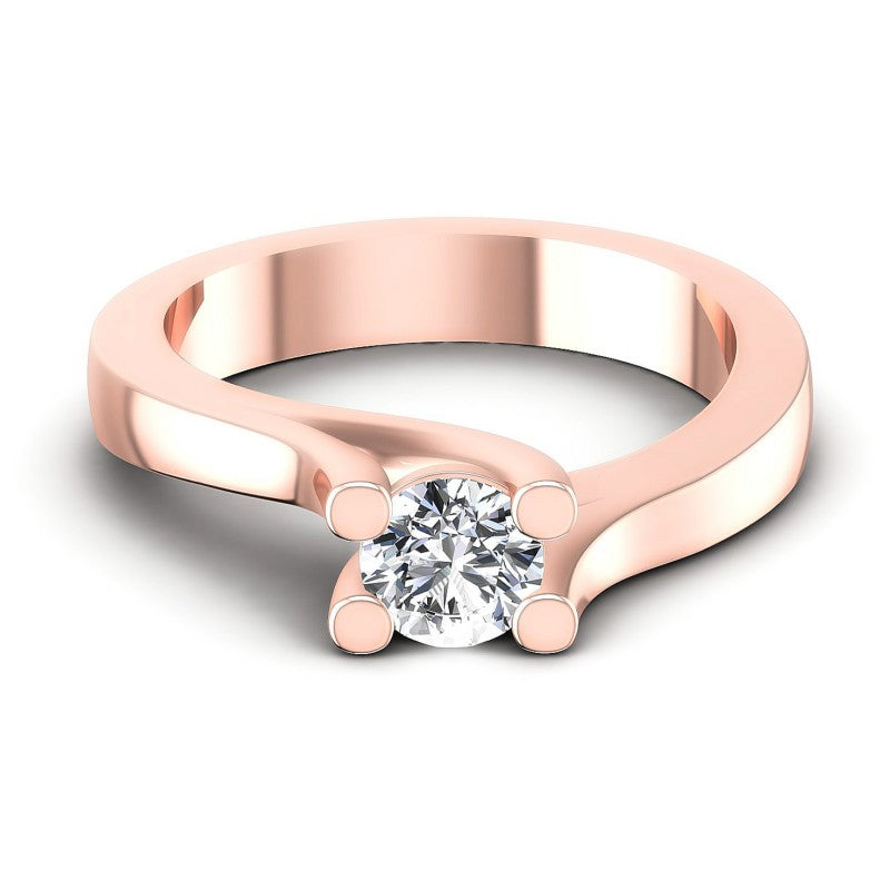 Round Diamonds 0.35CT Solitaire Ring in 18KT Yellow Gold