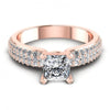 Princess and Round Diamonds 0.90CT Engagement Ring in 18KT Yellow Gold