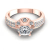 Princess and Round Diamonds 0.70CT Engagement Ring in 18KT Yellow Gold