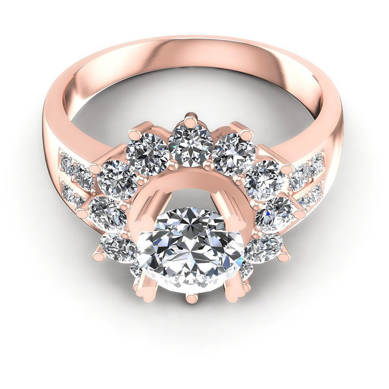 Round Diamonds 1.45CT Halo Ring in 18KT Yellow Gold