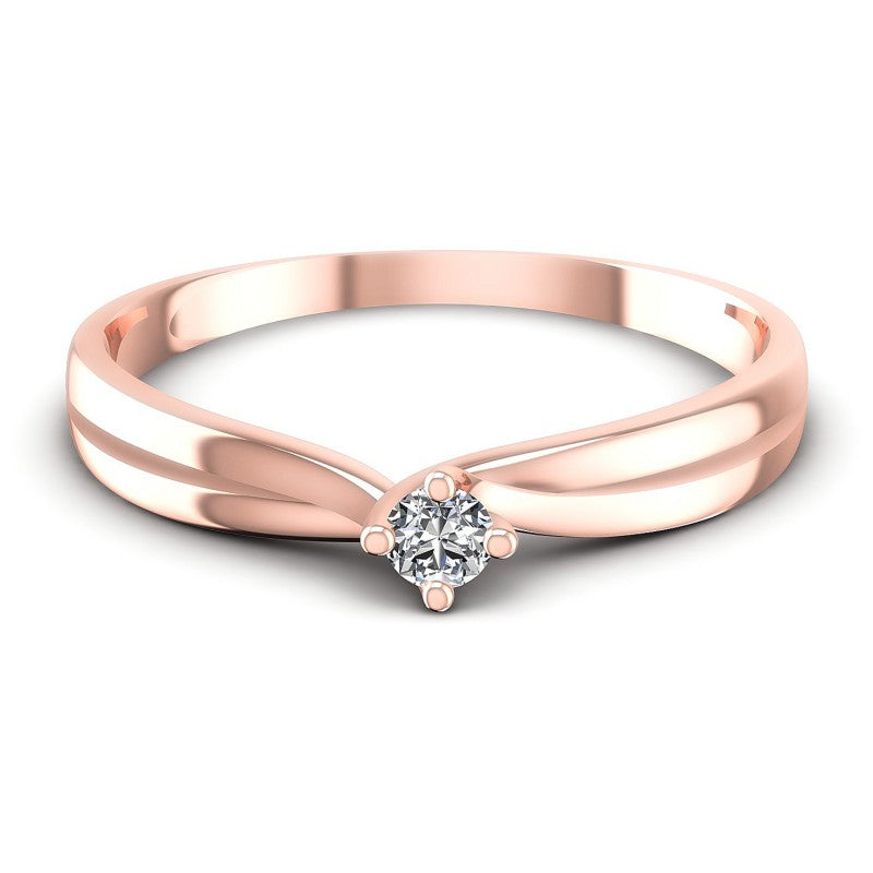 Round Diamonds 0.10CT Solitaire Ring in 18KT Yellow Gold
