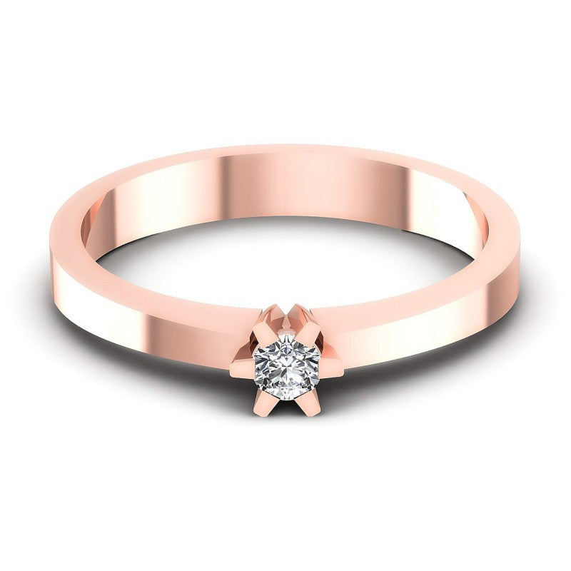Round Diamonds 0.10CT Solitaire Ring in 18KT Yellow Gold