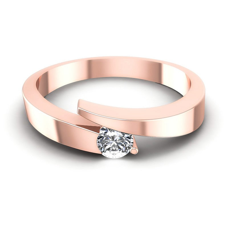 Round Diamonds 0.35CT Solitaire Ring in 18KT Yellow Gold