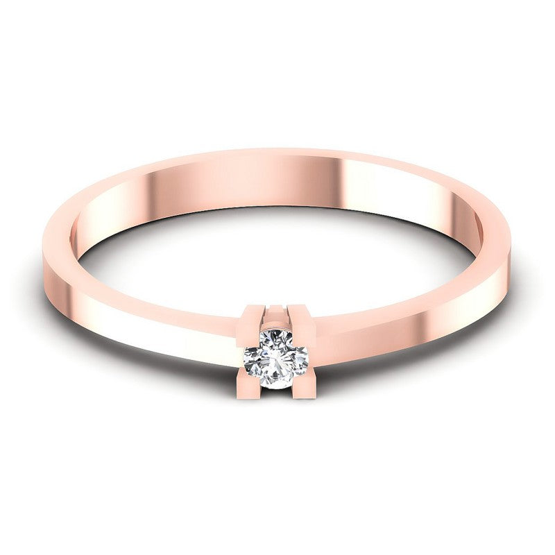 Round Diamonds 0.10CT Solitaire Ring in 18KT Yellow Gold