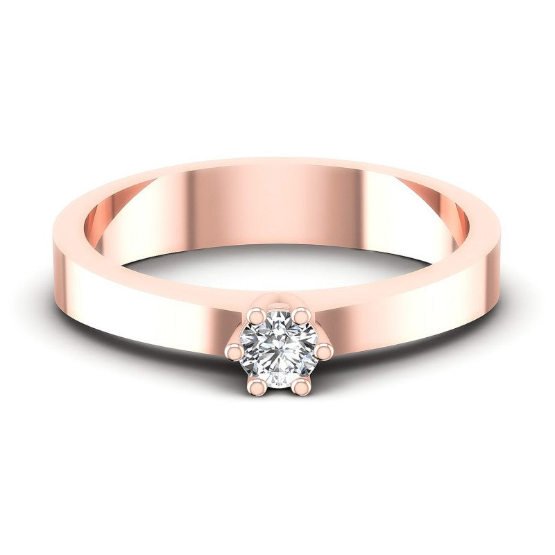 Round Diamonds 0.20CT Solitaire Ring in 18KT Yellow Gold