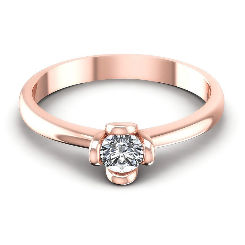 Round Diamonds 0.25CT Solitaire Ring in 18KT Yellow Gold