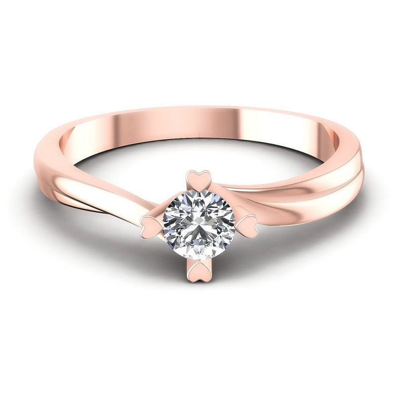 Round Diamonds 0.35CT Solitaire Ring in 18KT Yellow Gold