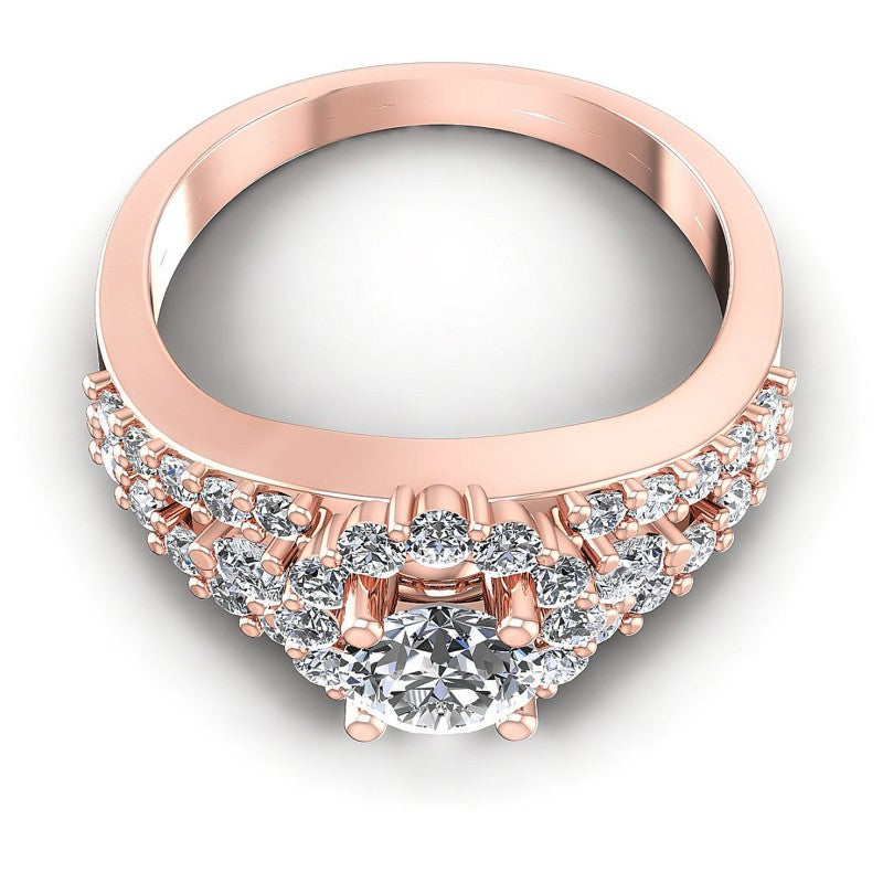 Round Diamonds 1.35CT Halo Ring in 18KT Yellow Gold