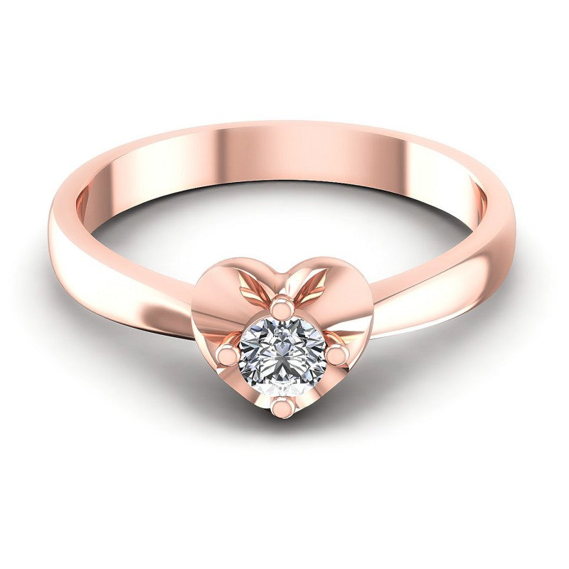 Round Diamonds 0.20CT Solitaire Ring in 18KT Yellow Gold