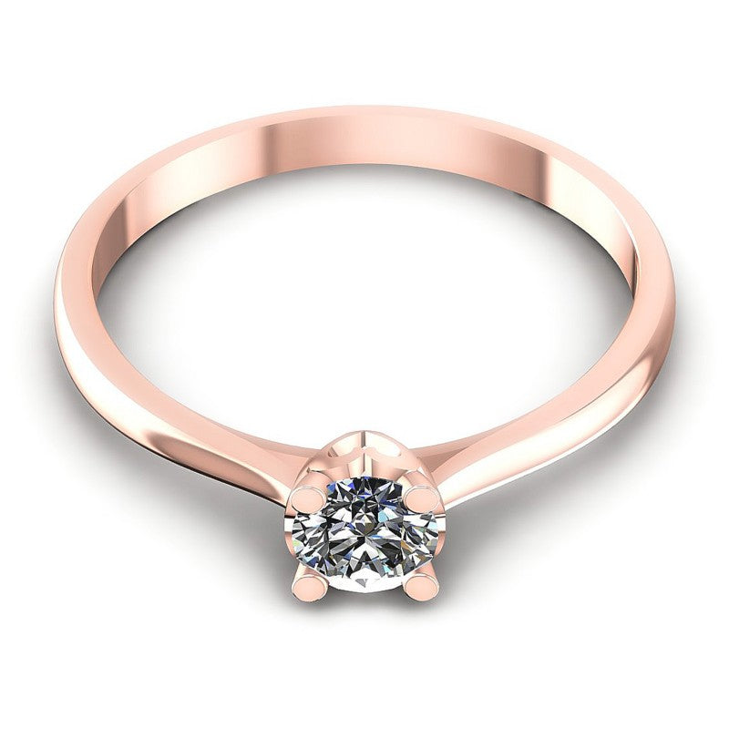 Round Cut Diamonds Solitaire Ring in 18KT Yellow Gold