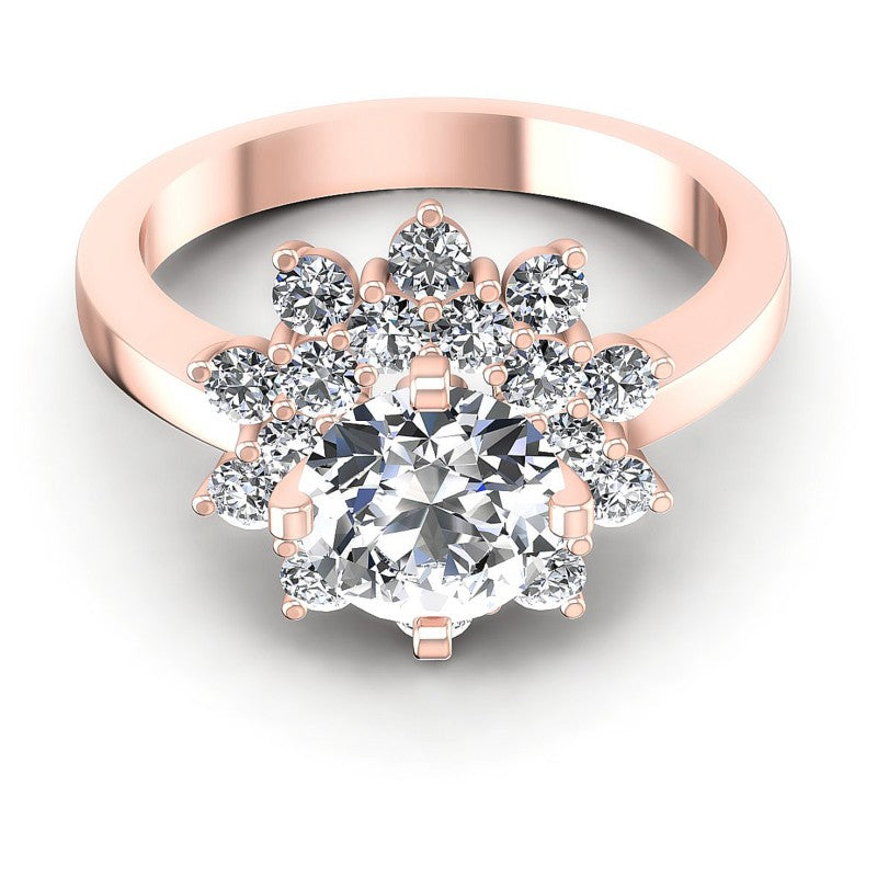 Round Cut Diamonds Halo Ring in 18KT Yellow Gold