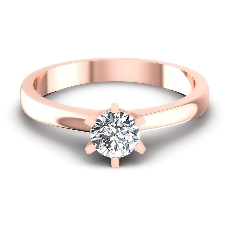 Round Diamonds 0.35CT Solitaire Ring in 18KT Yellow Gold