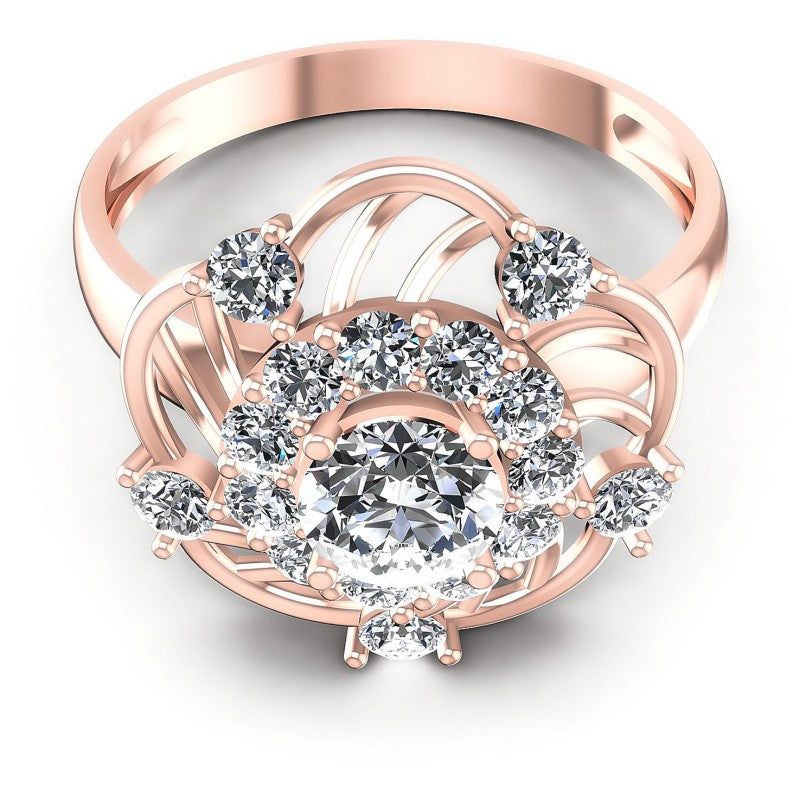 Round Cut Diamonds Halo Ring in 18KT Yellow Gold