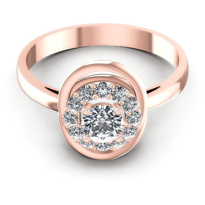 Round Cut Diamonds Halo Ring in 18KT Yellow Gold