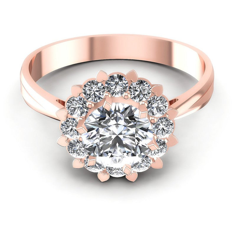 Round Cut Diamonds Halo Ring in 18KT Yellow Gold