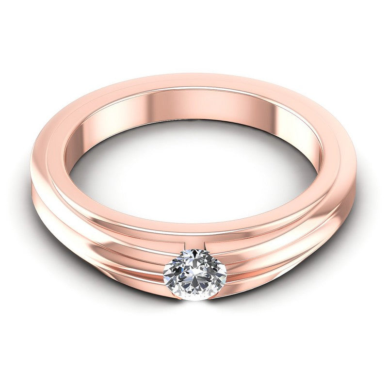 Round Cut Diamonds Solitaire Ring in 18KT Yellow Gold