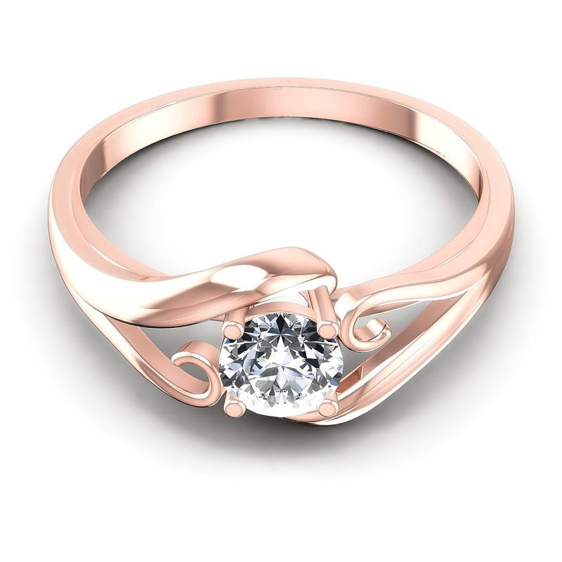 Round Cut Diamonds Solitaire Ring in 18KT Yellow Gold