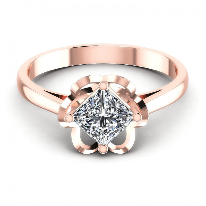 Round Cut Diamonds Solitaire Ring in 18KT Yellow Gold