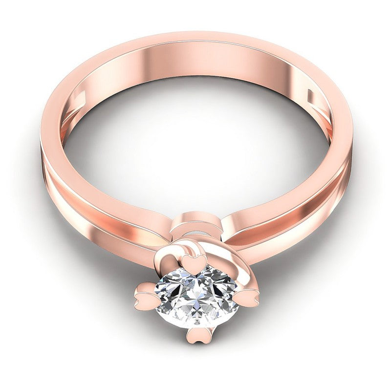Round Cut Diamonds Solitaire Ring in 18KT Yellow Gold